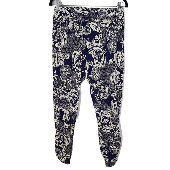Michael Lauren Blue and White Joggers Size Small NWT Pablo Pant with Shirring - Picture 1 of 11